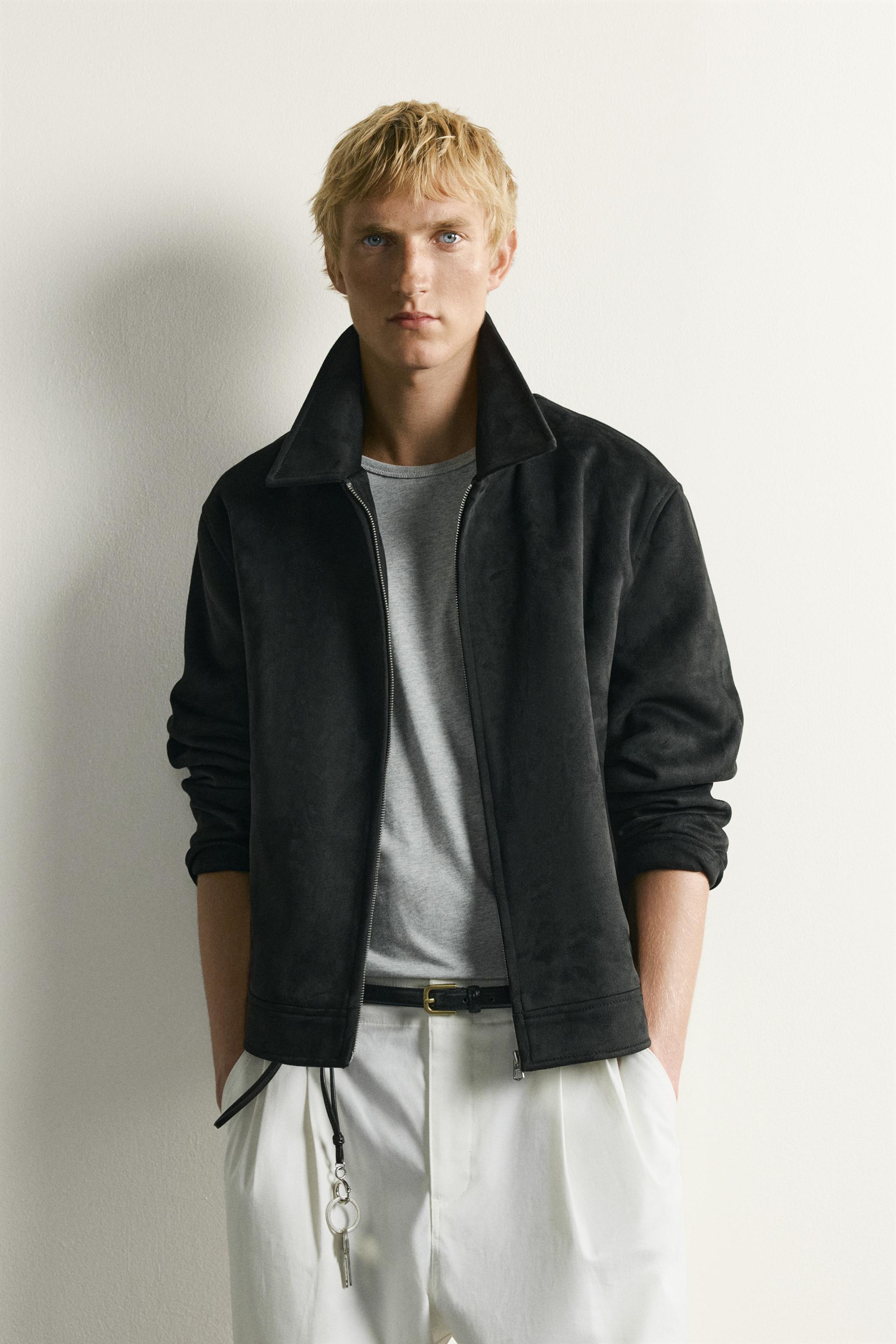 FAUX SUEDE REGULAR FIT JACKET